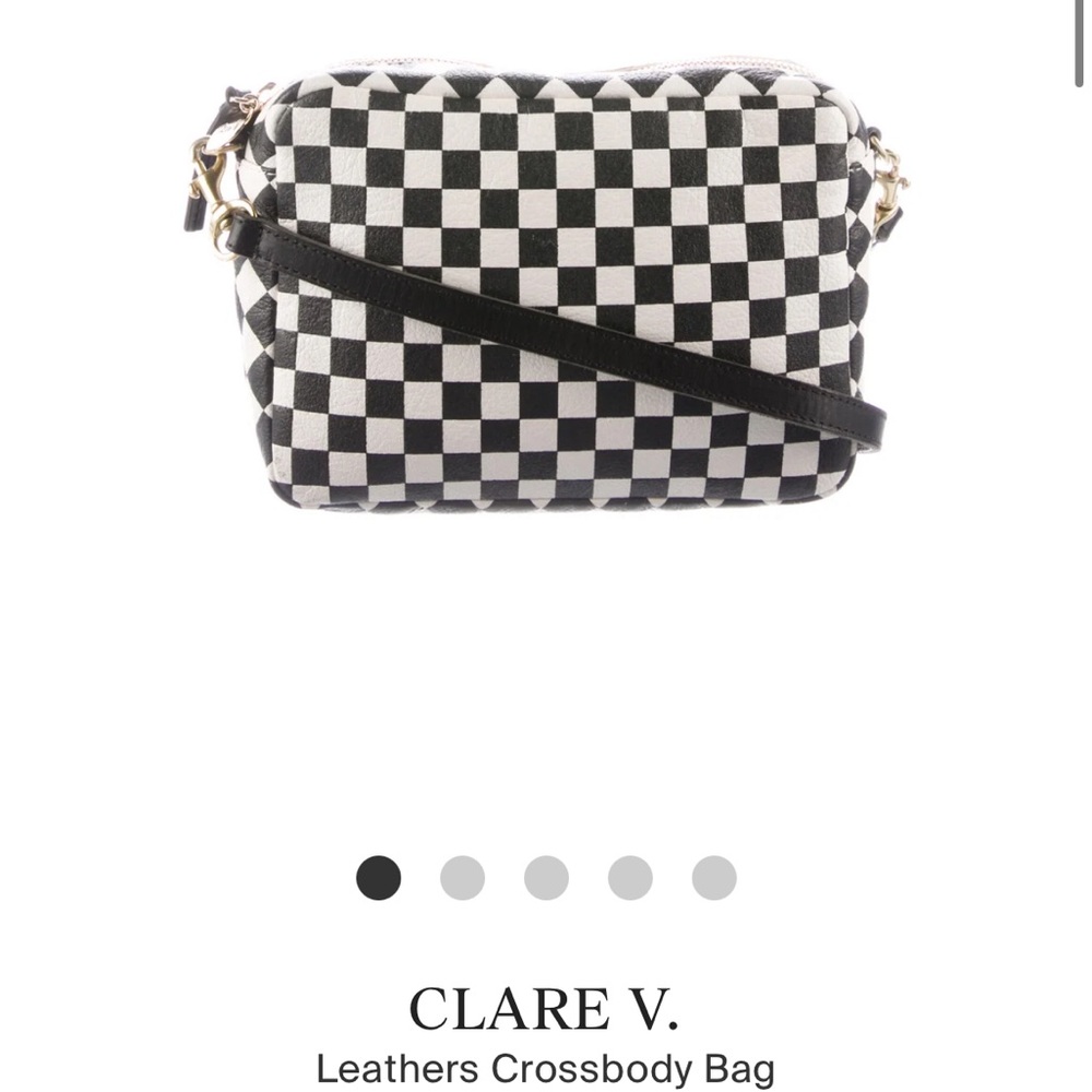 Clare V. Midi Sac Black & Cream Checkers